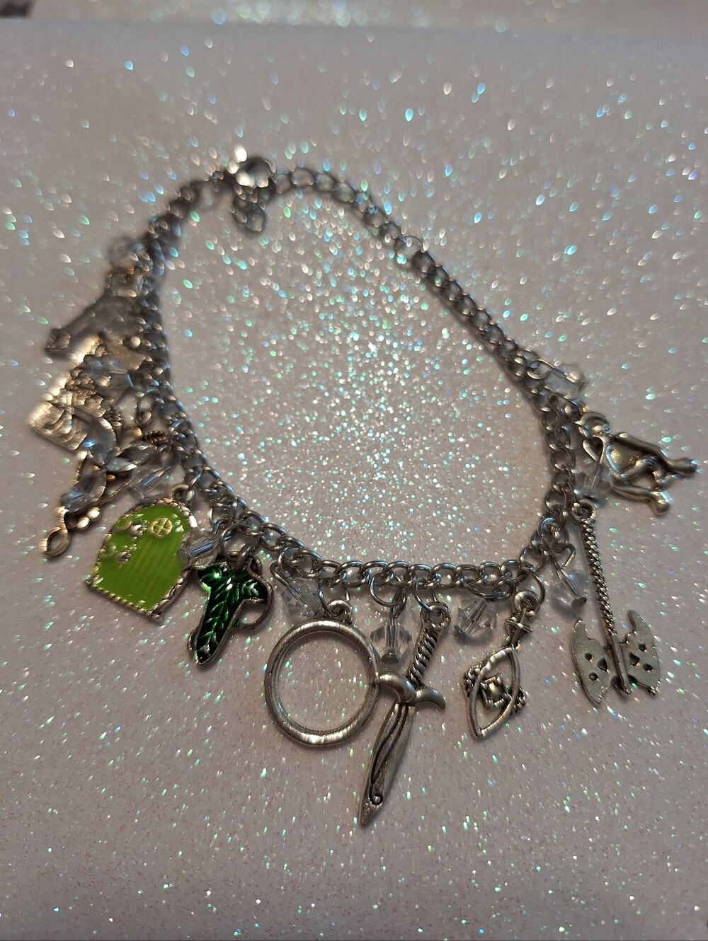 Lord Of The Rings Silver Charm Bracelet New